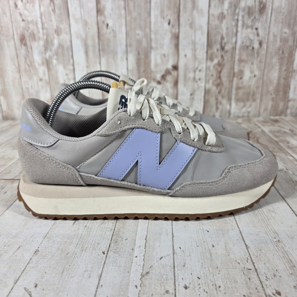New Balance 237 Grey Periwinkle Blue Retro Sneakers WS237GB Womens 9.5